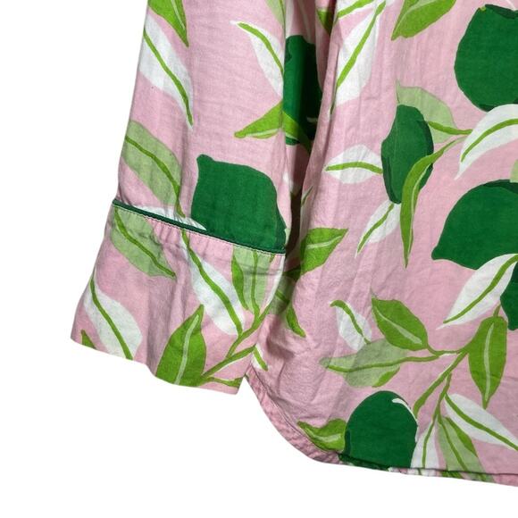 Printfresh Organic Cotton Pink Green Lime Print Long Sleeve Pajama Top Small - Picture 7 of 8
